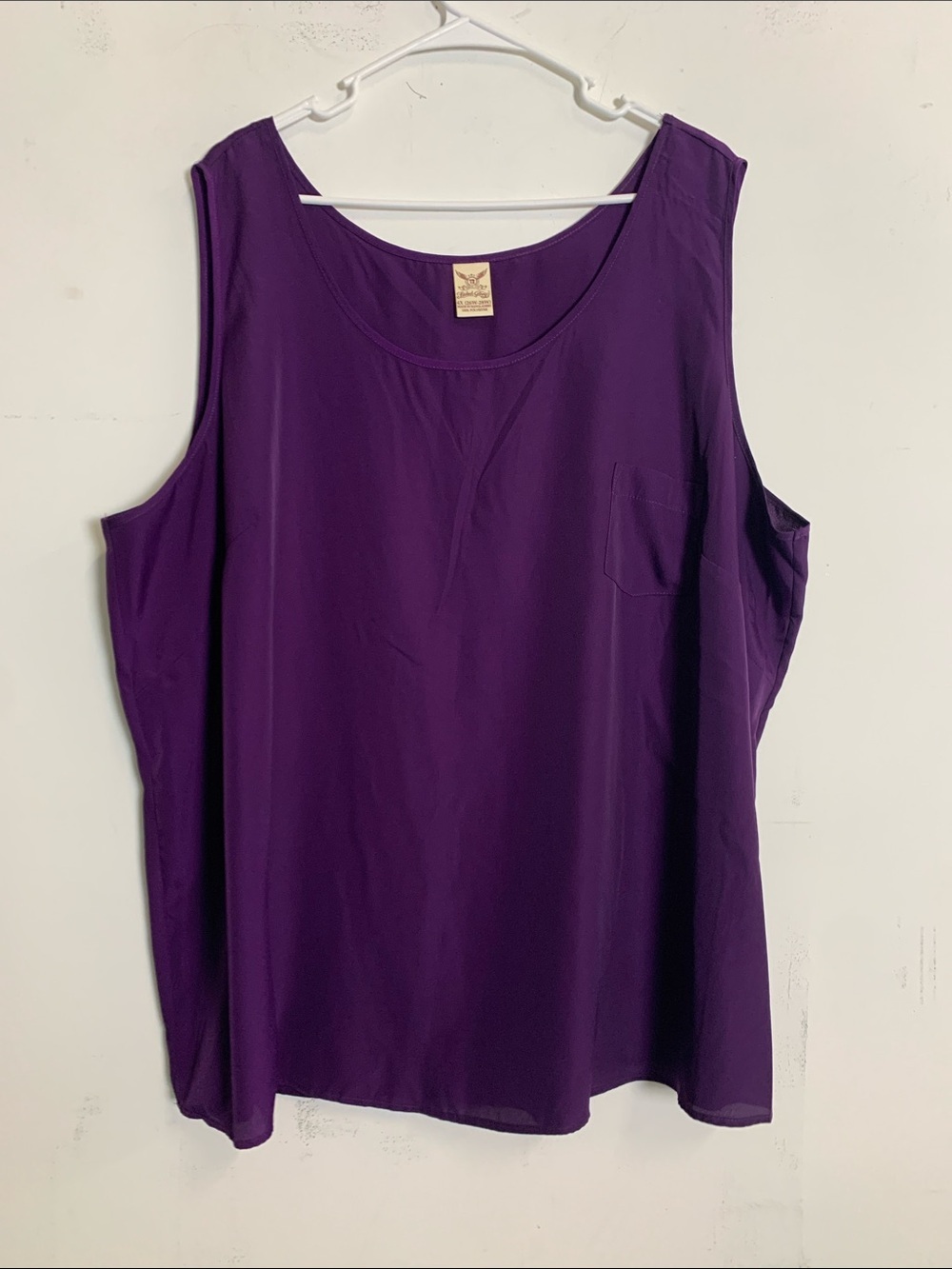 Faded Glory Purple Scoop Neck Tank with Chest Pocket